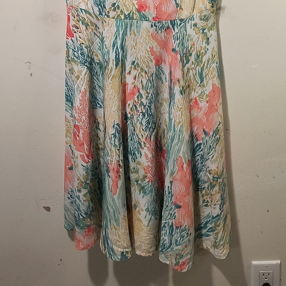 Old Navy Women's Small Petite Pink & Green Spaghetti Strap Sundress Mini Dress - Picture 4 of 7